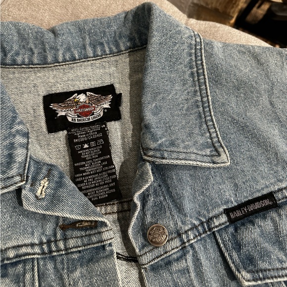 Vintage Harley-Davidson Denim Vest with Embroidered Logo. Women’s large - Picture 4 of 6
